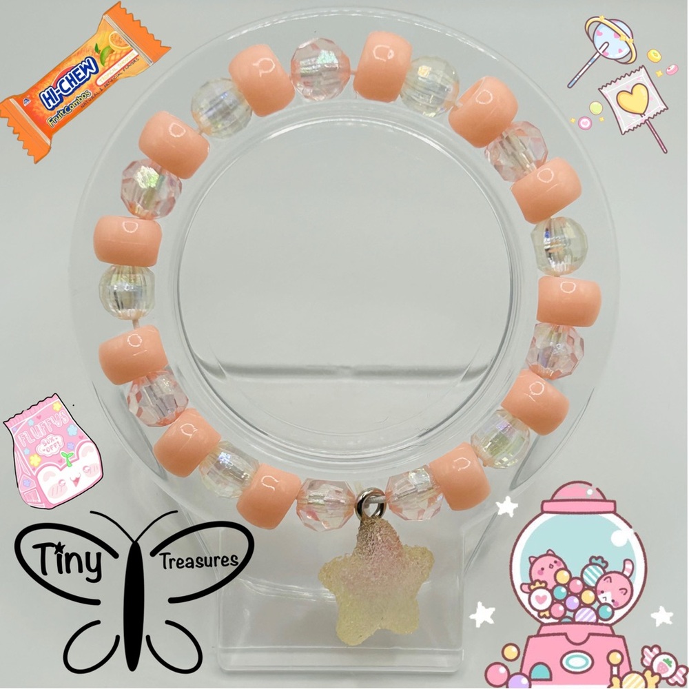 🍑Peach Candy Beaded Bracelet🍑